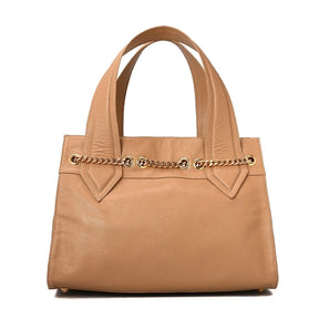 Bolsa De Ombro Bege Camel Com Charm Bag