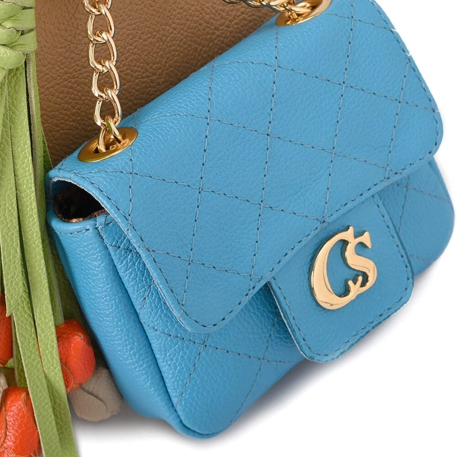 Bolsa De Ombro Bege Camel Com Charm Bag