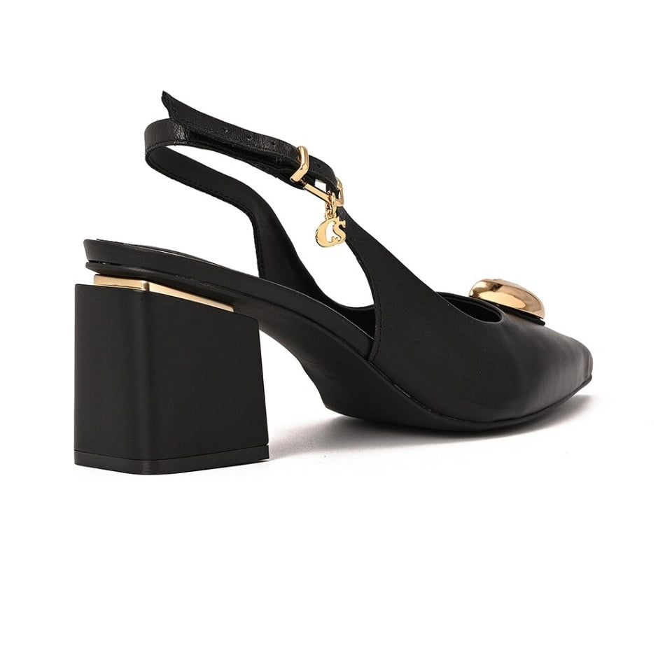 Scarpin Slingback Elegance Preto