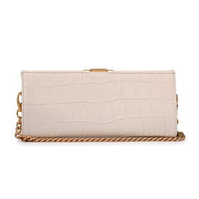 Bolsa Tiracolo Branca Bianco Couro Croco