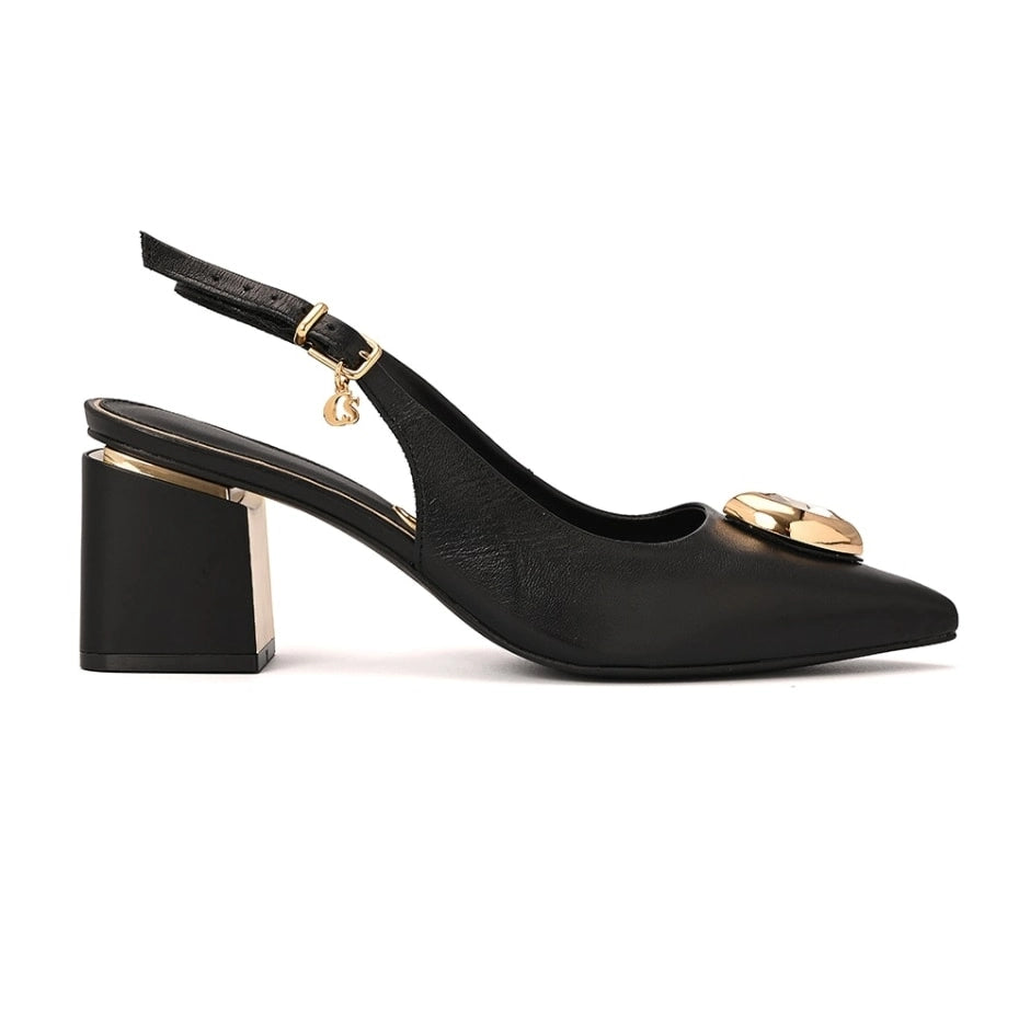 Scarpin Slingback Elegance Preto